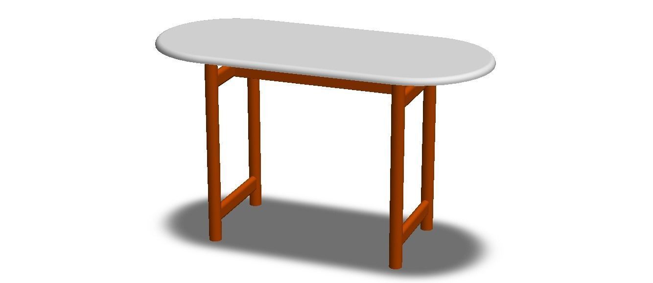 Oval Dining Table 3D model_5