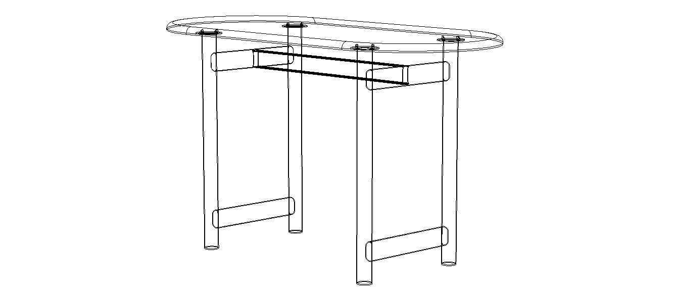 Oval Dining Table 3D model_32