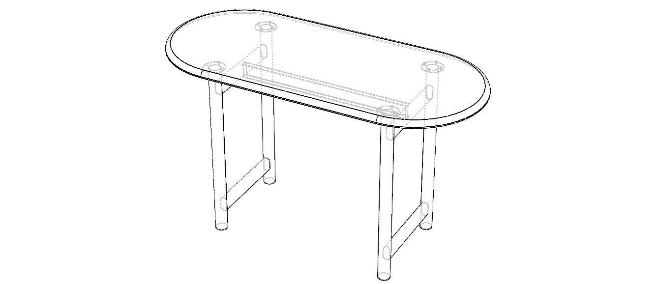 Oval Dining Table 3D model_15