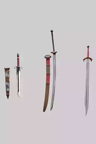 Katana Dagger Falchion Sword 3D Model