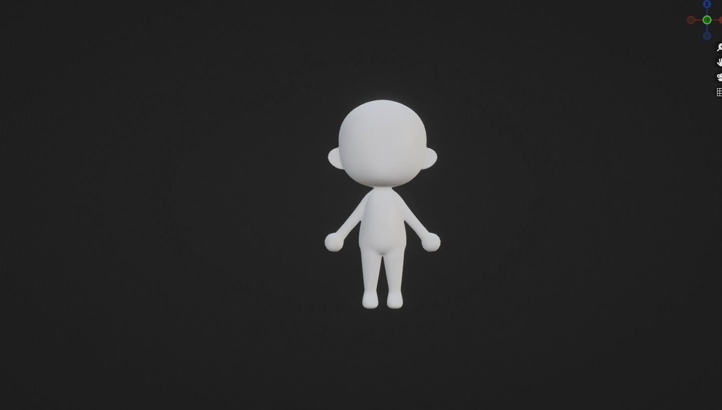 Animal Crossing Player Avatar Low-poly 3D model_2