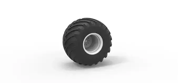Wheel from vintage monster truck Scale 1 to 25
