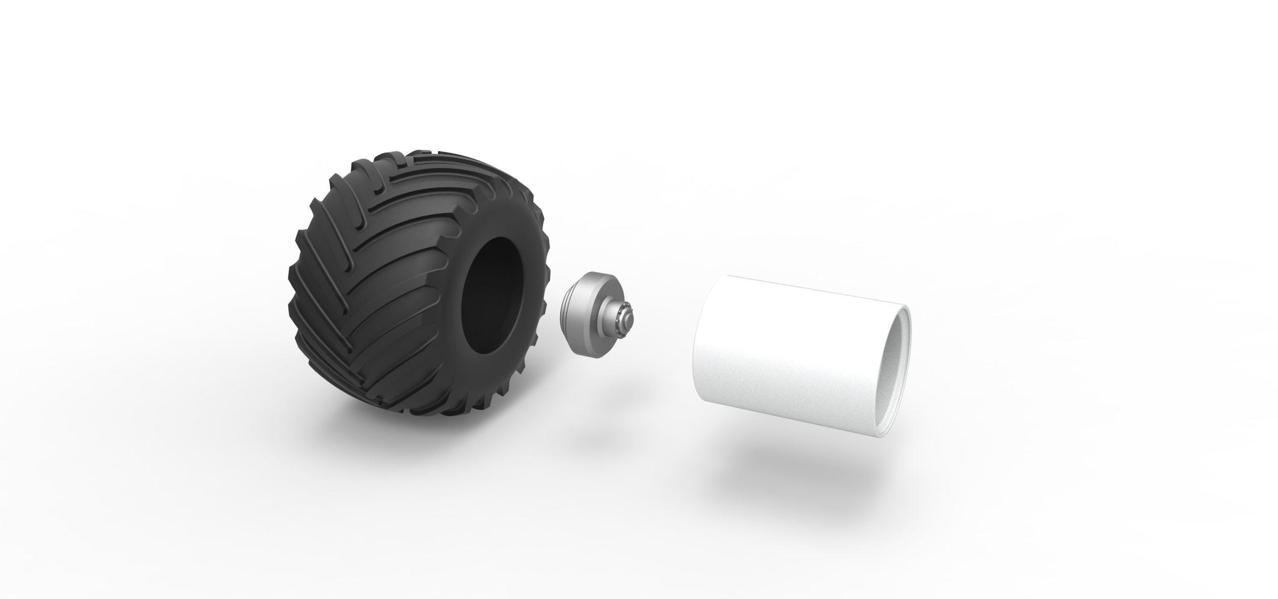Wheel from vintage monster truck Scale 1 to 25 3D print model_9