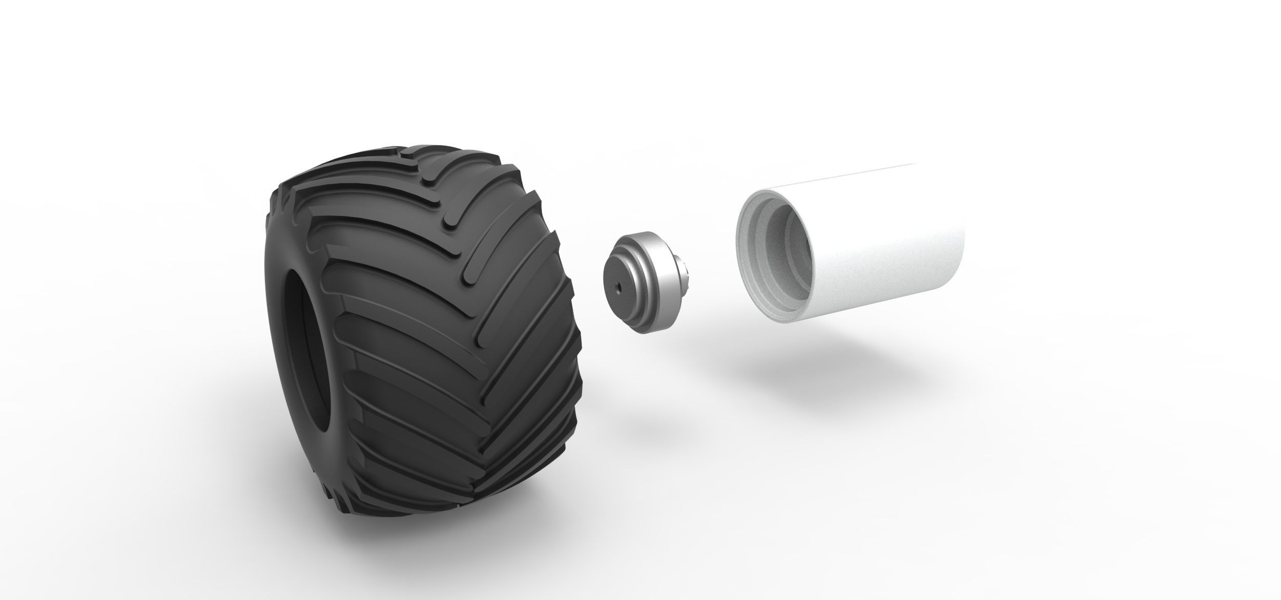 Wheel from vintage monster truck Scale 1 to 25 3D print model_11