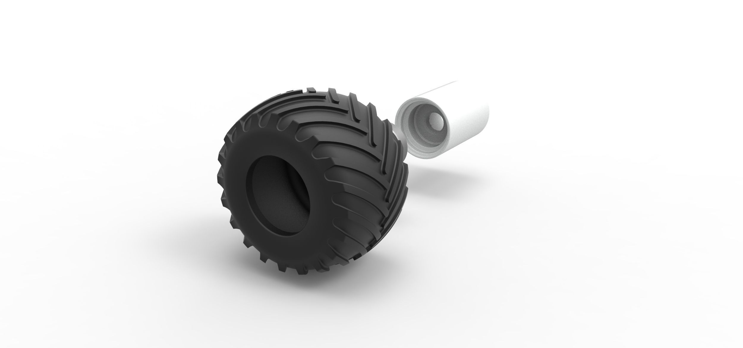 Wheel from vintage monster truck Scale 1 to 25 3D print model_12