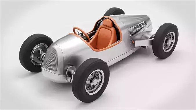 Silver Racing Push Car - Kids
