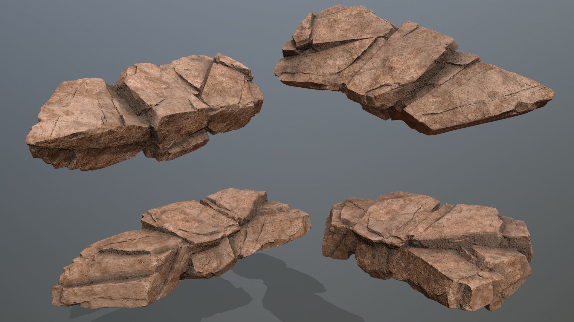 desert rocks Low-poly 3D model_3