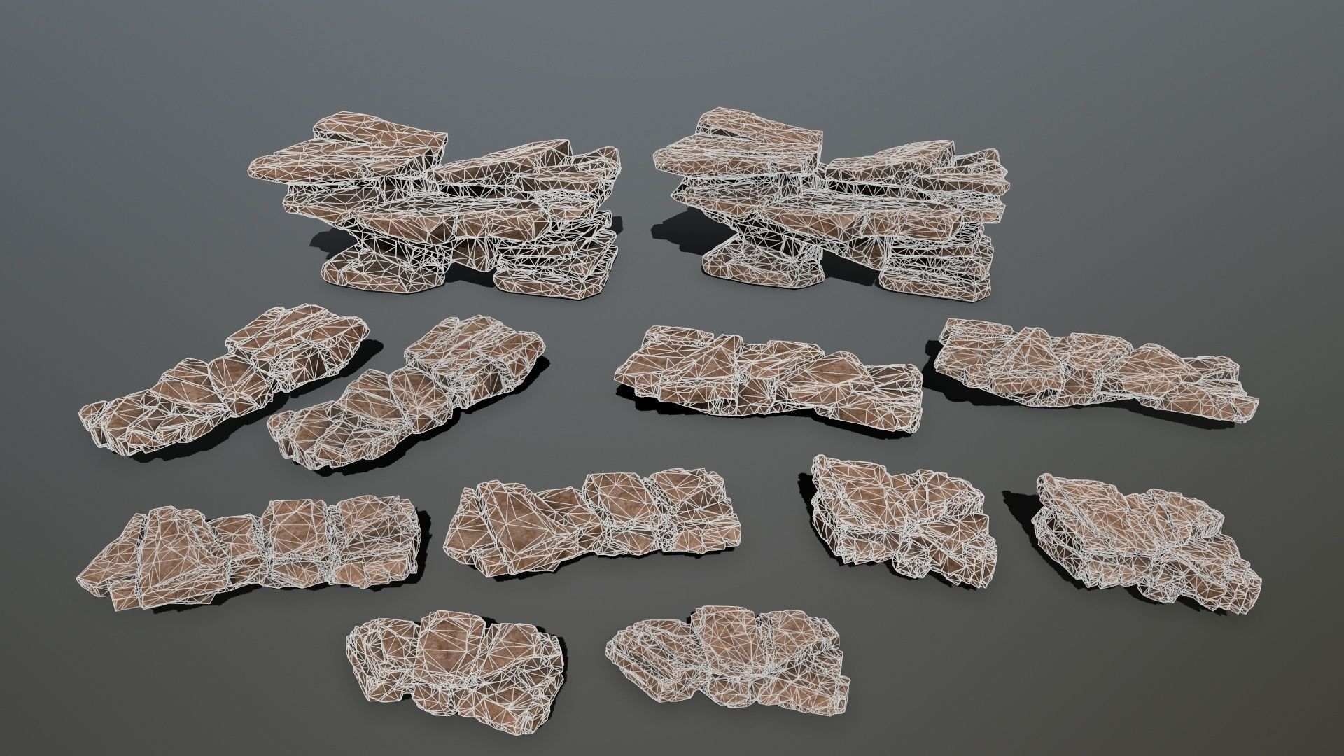 desert rocks Low-poly 3D model_15