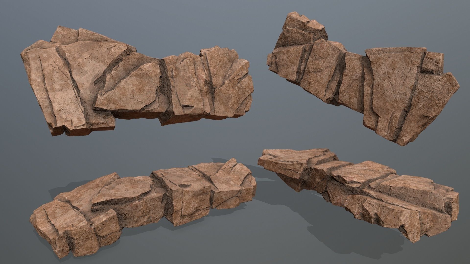 desert rocks Low-poly 3D model_4