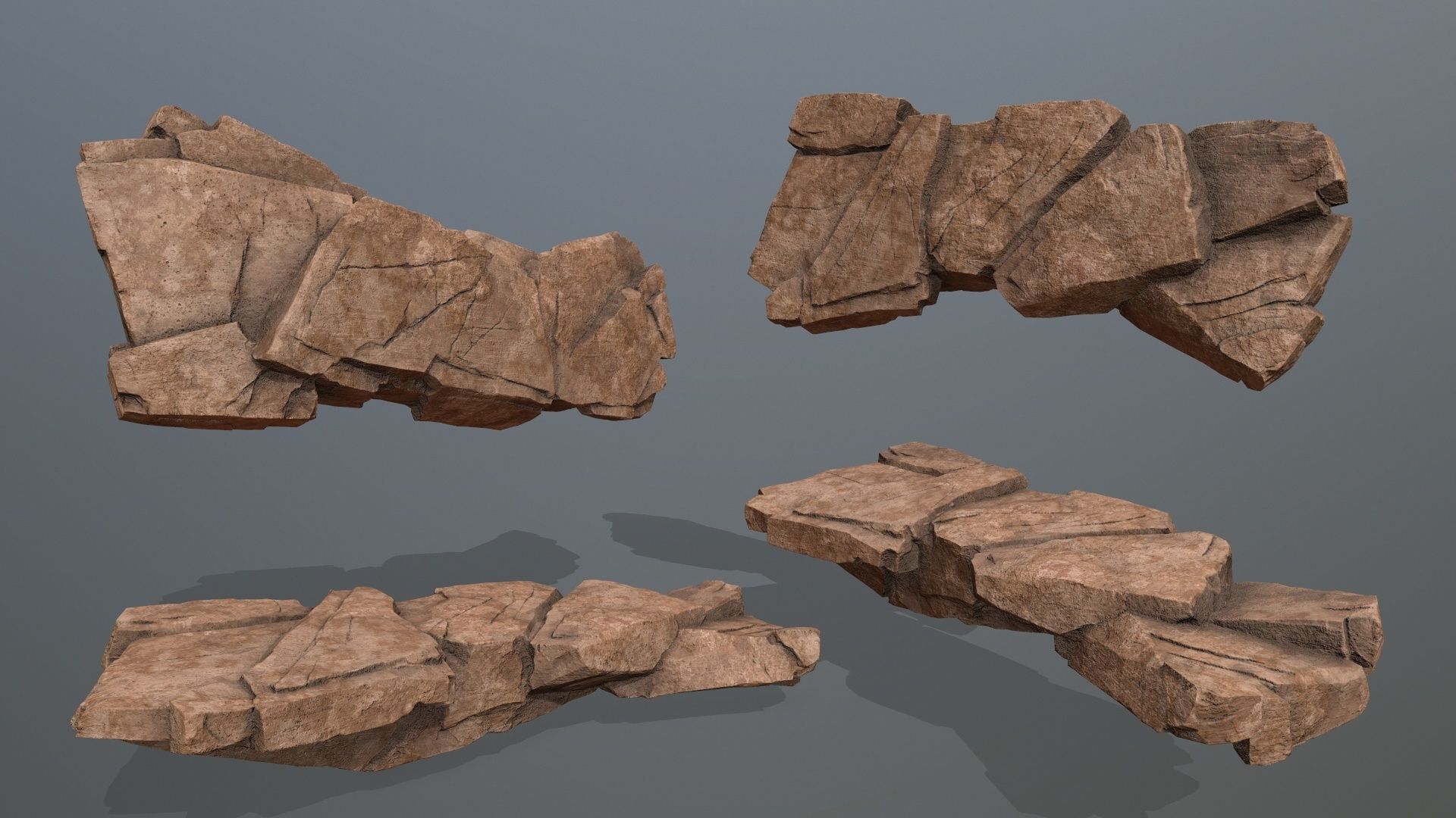 desert rocks Low-poly 3D model_5