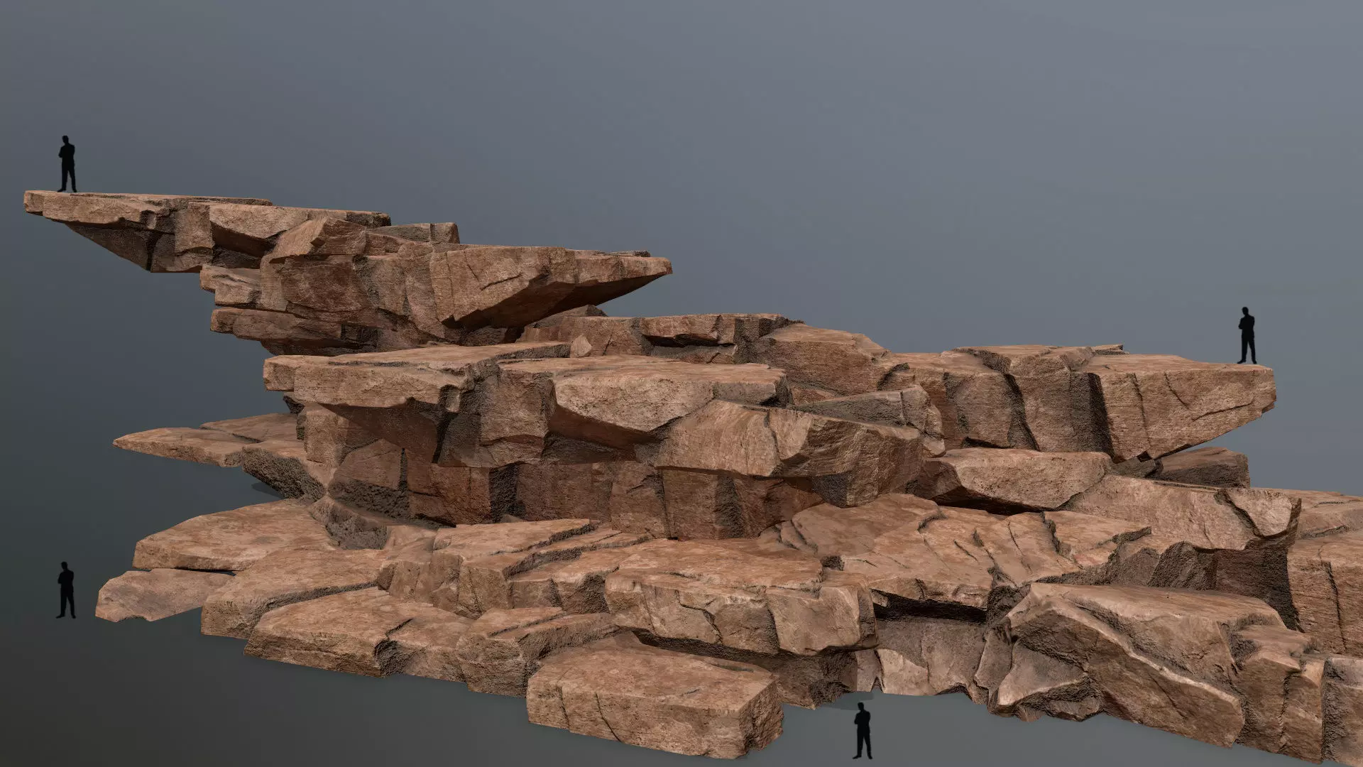 desert rocks Low-poly 3D model_0
