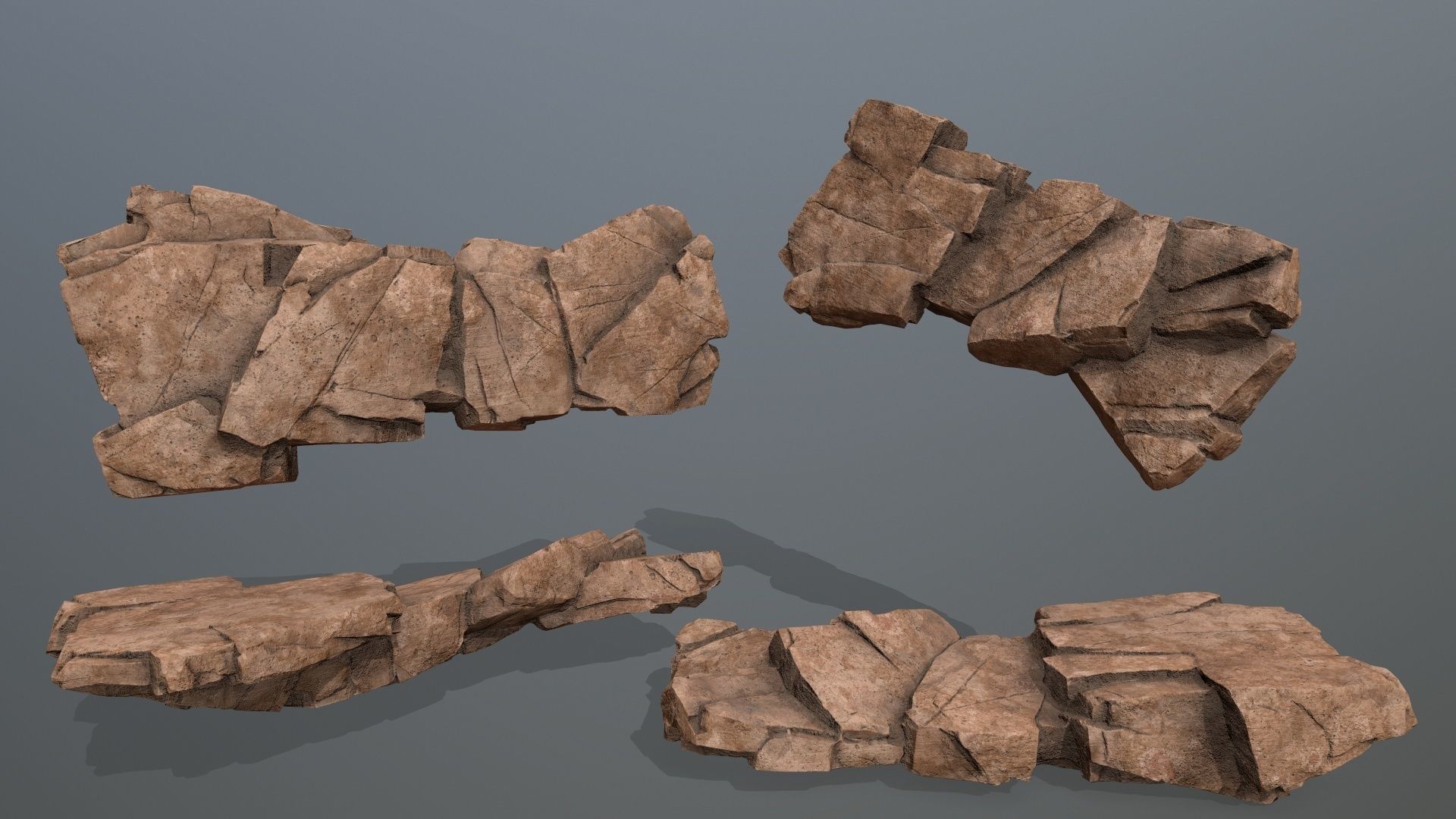 desert rocks Low-poly 3D model_6
