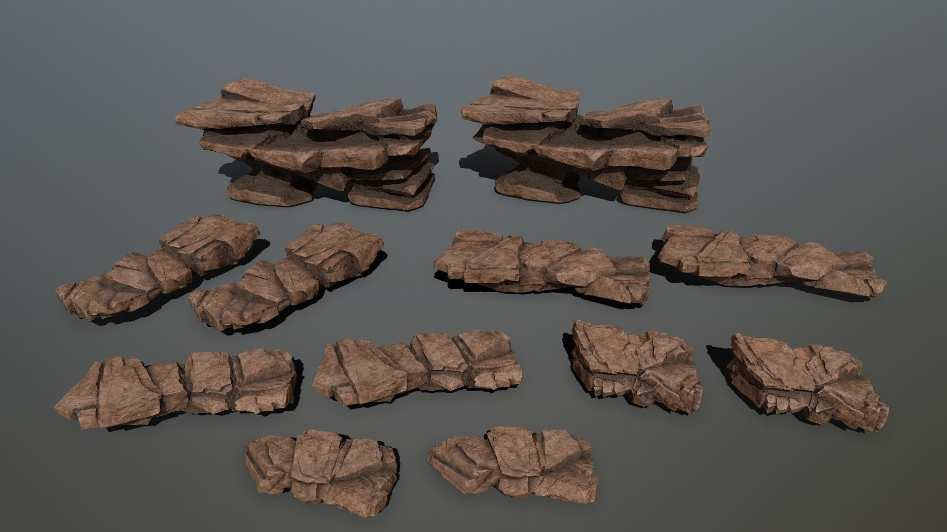 desert rocks Low-poly 3D model_14