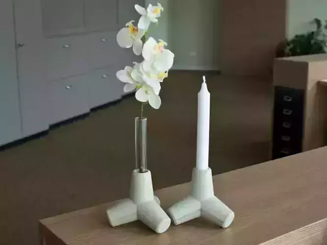 Glass and candle holder