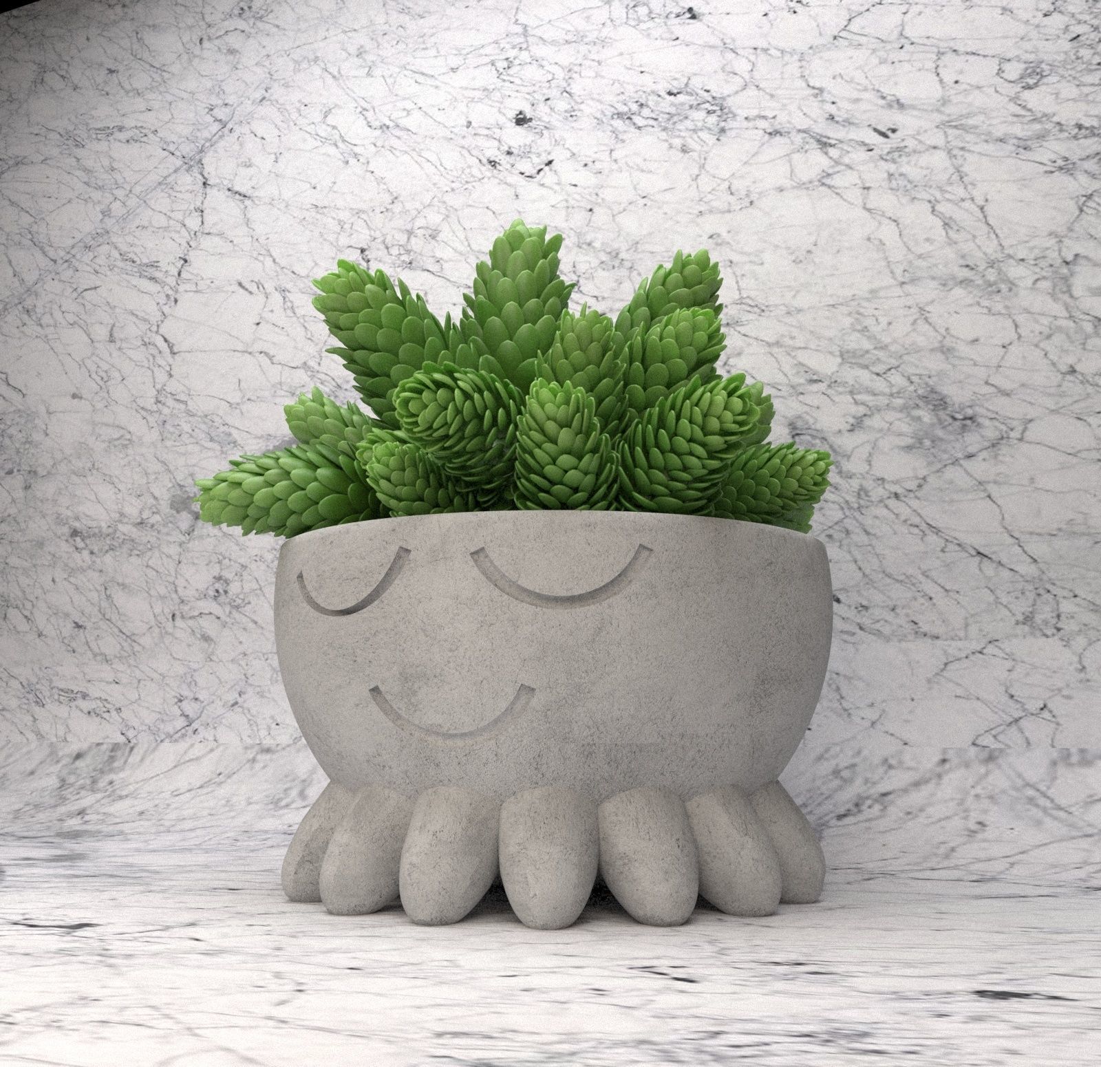 Smile pots 3D print model_3