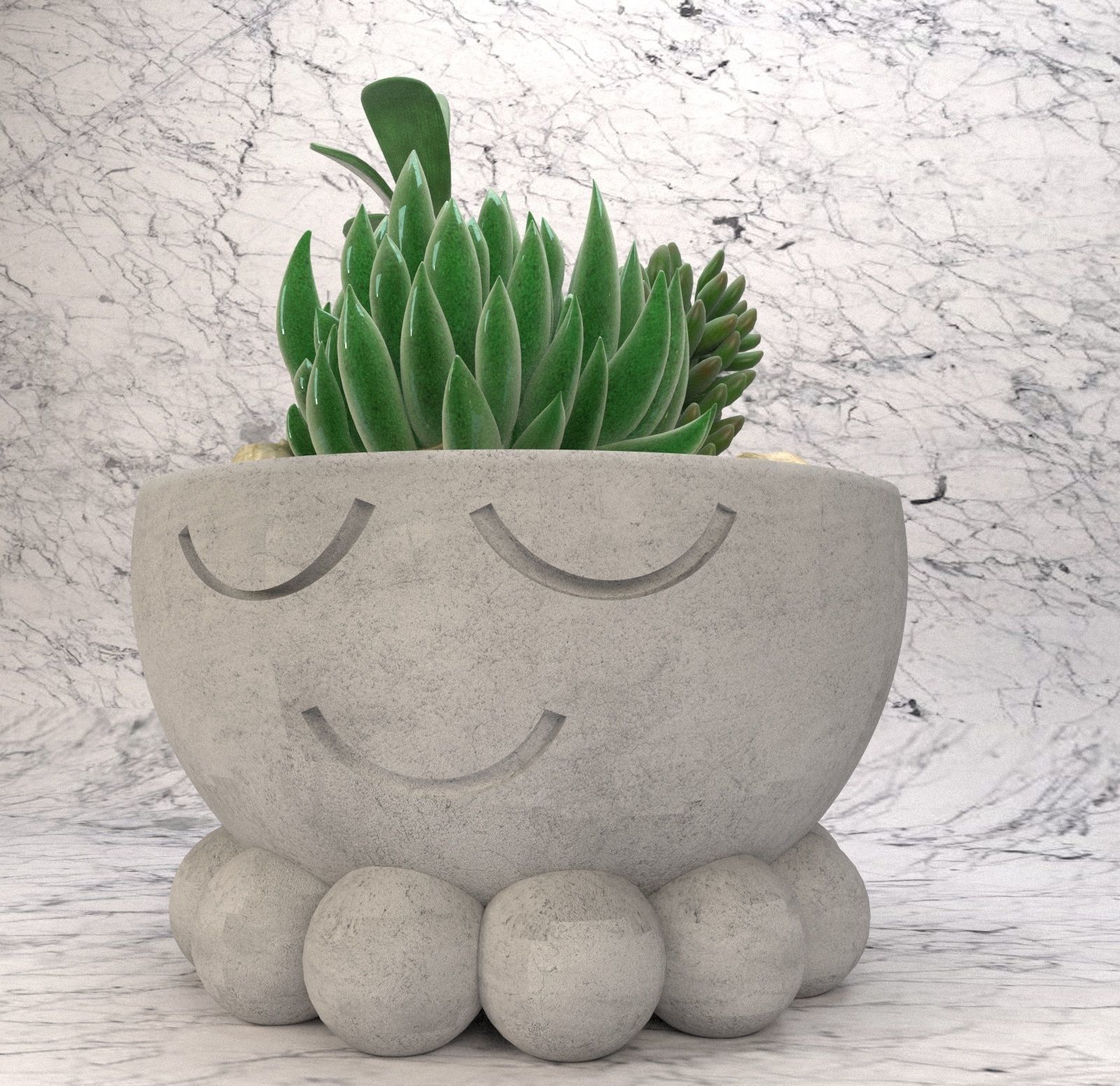 Smile pots 3D print model_1