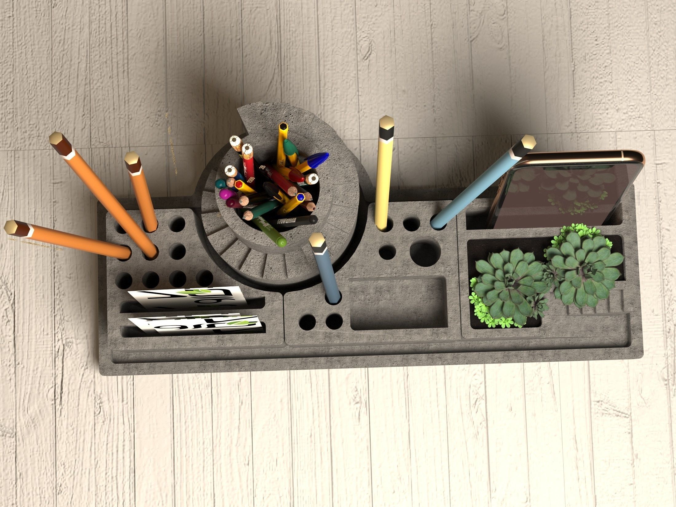 office set and orgnizer 3D print model_1