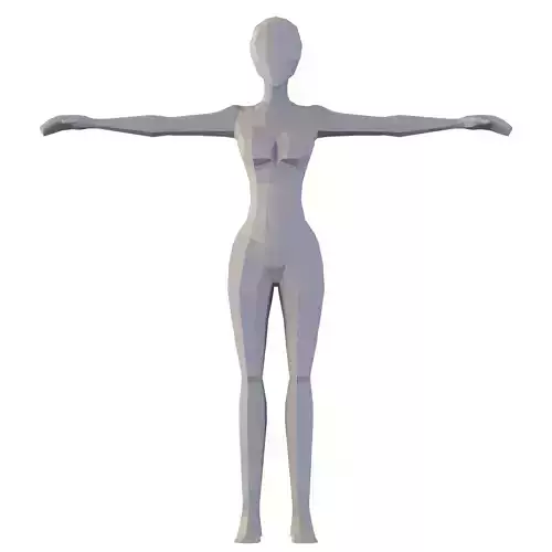 Low Poly Rigged Female Character Neutral