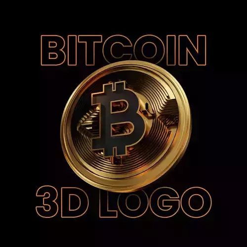 Crypto icon Bitcoin 3D logo