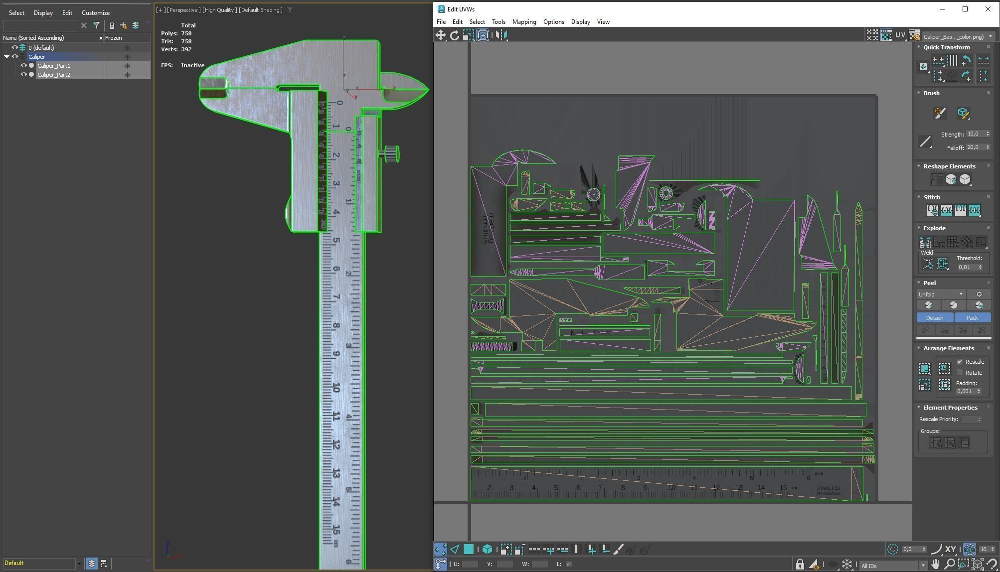 Vernier Caliper PBR Low-poly 3D model_21