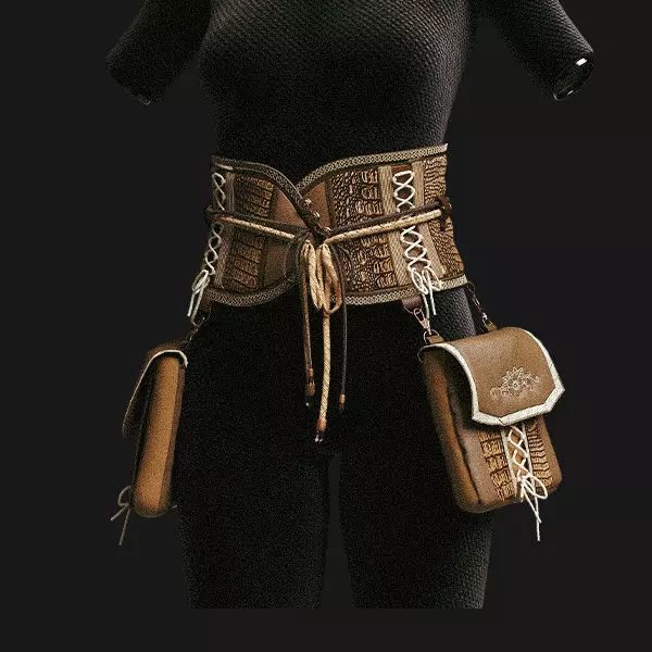 leather belt bag marelous clo3d video tutorial 3D model_0