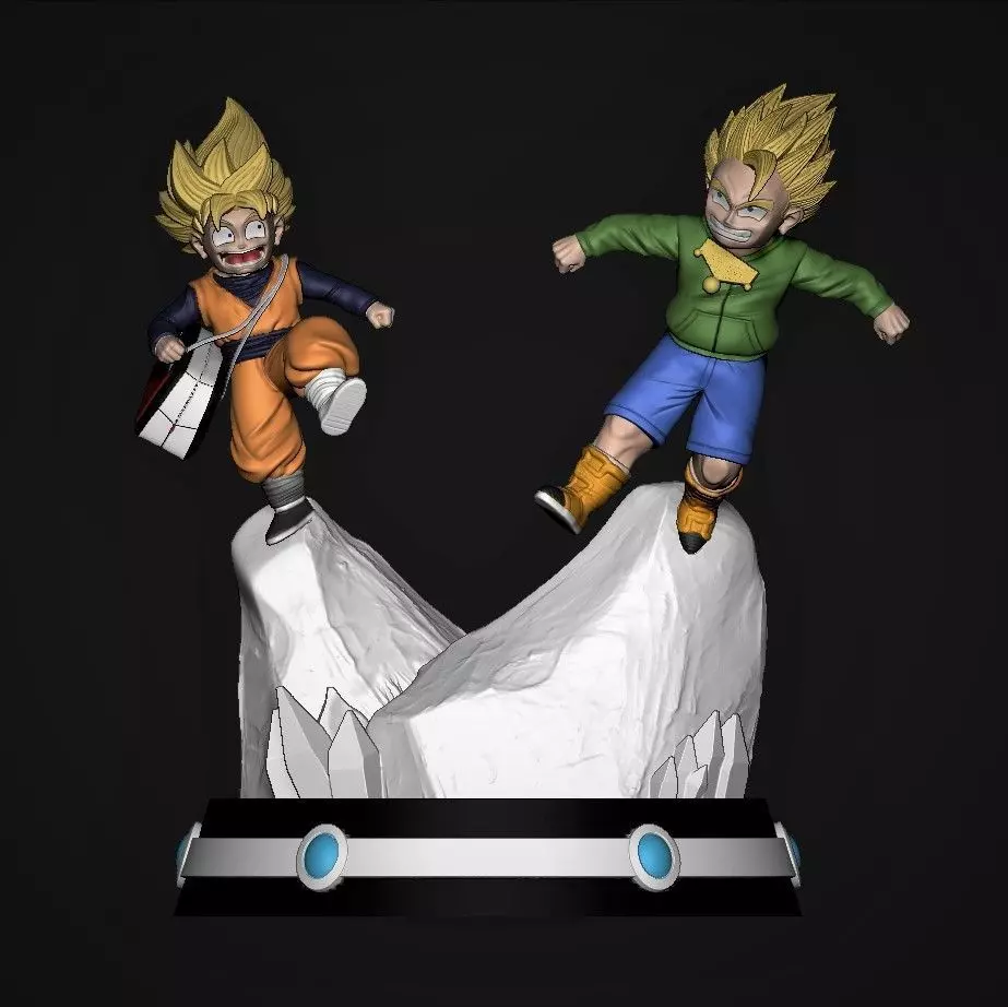 Gohan and Goten  3D print model_0