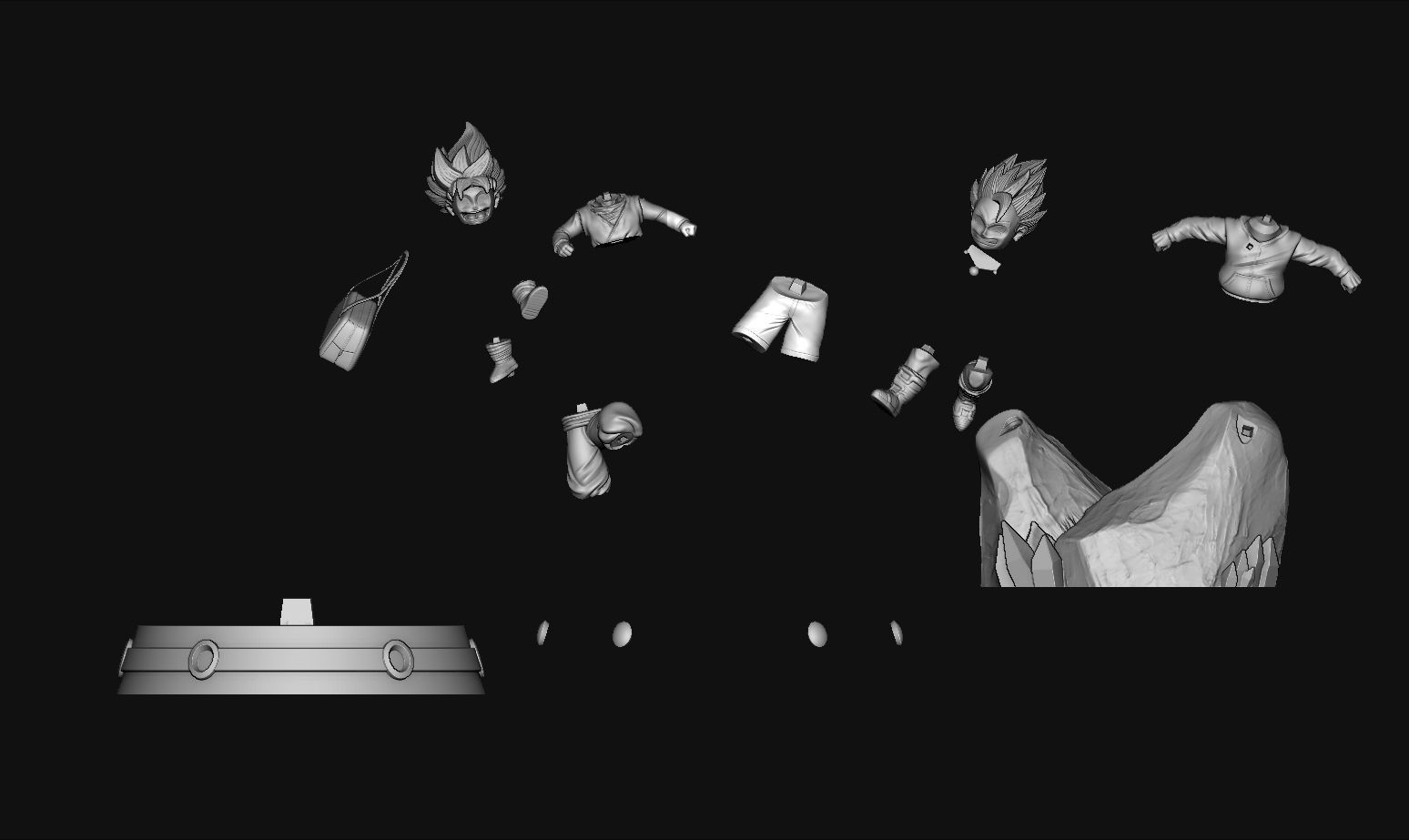 Gohan and Goten  3D print model_3