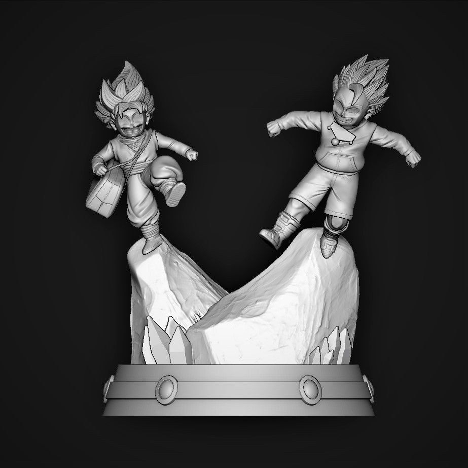 Gohan and Goten  3D print model_2