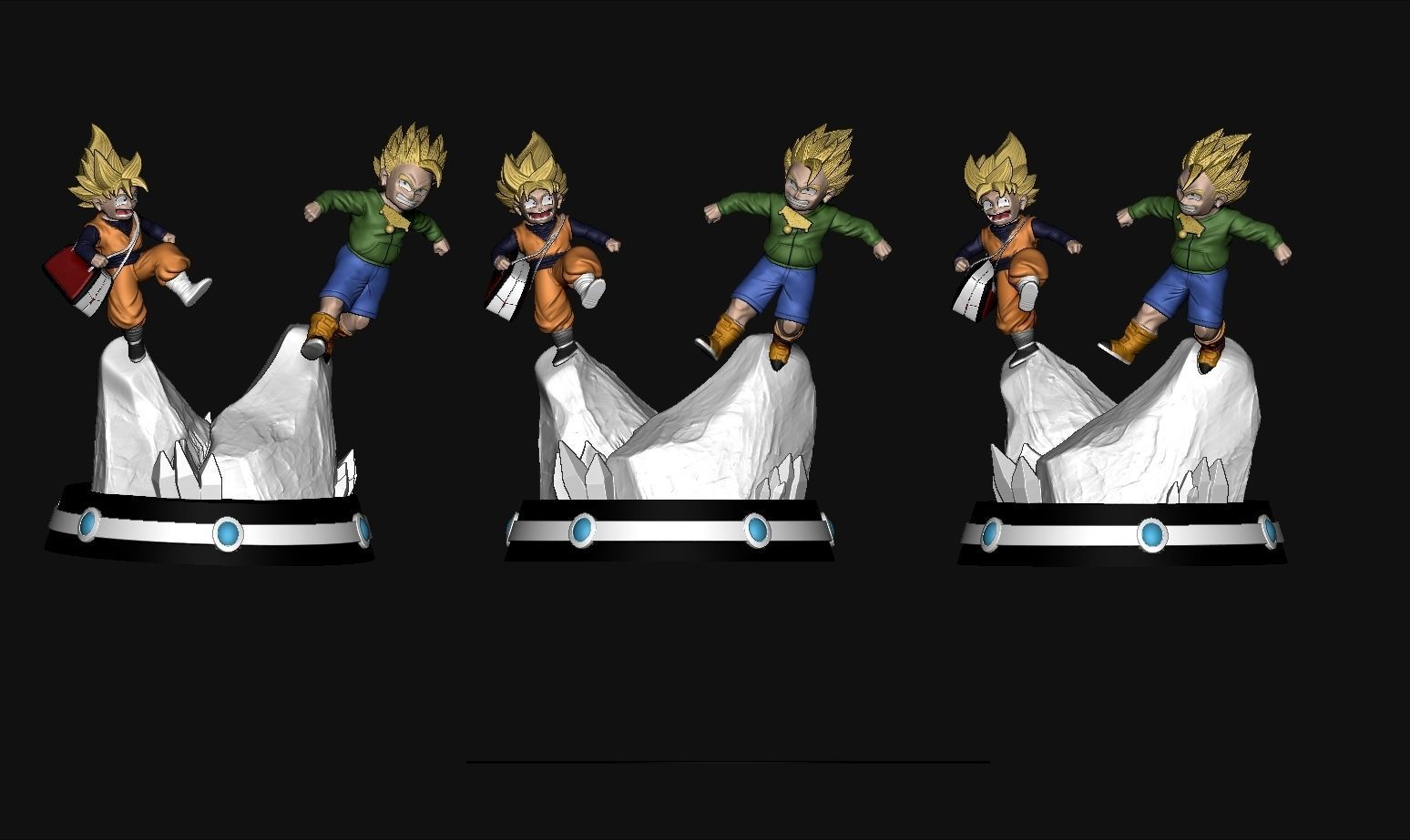Gohan and Goten  3D print model_1