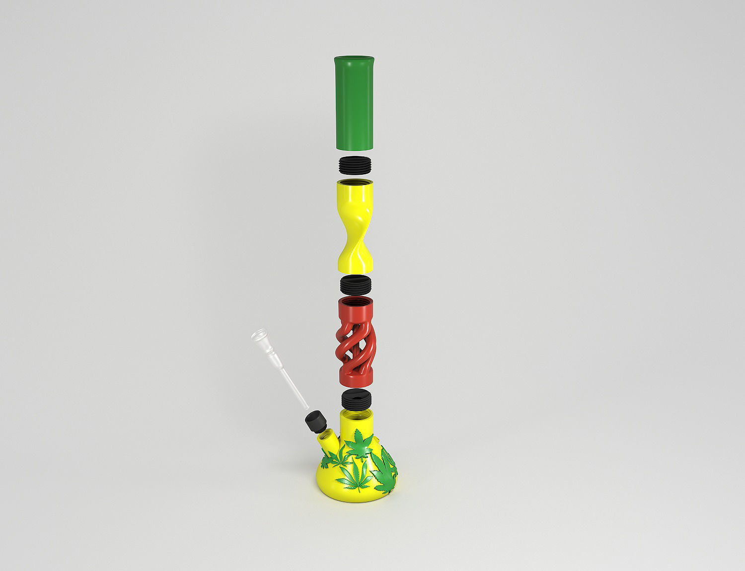 BUILD A CUSTOM BONG - Ganja Big Bong 3D print model_2