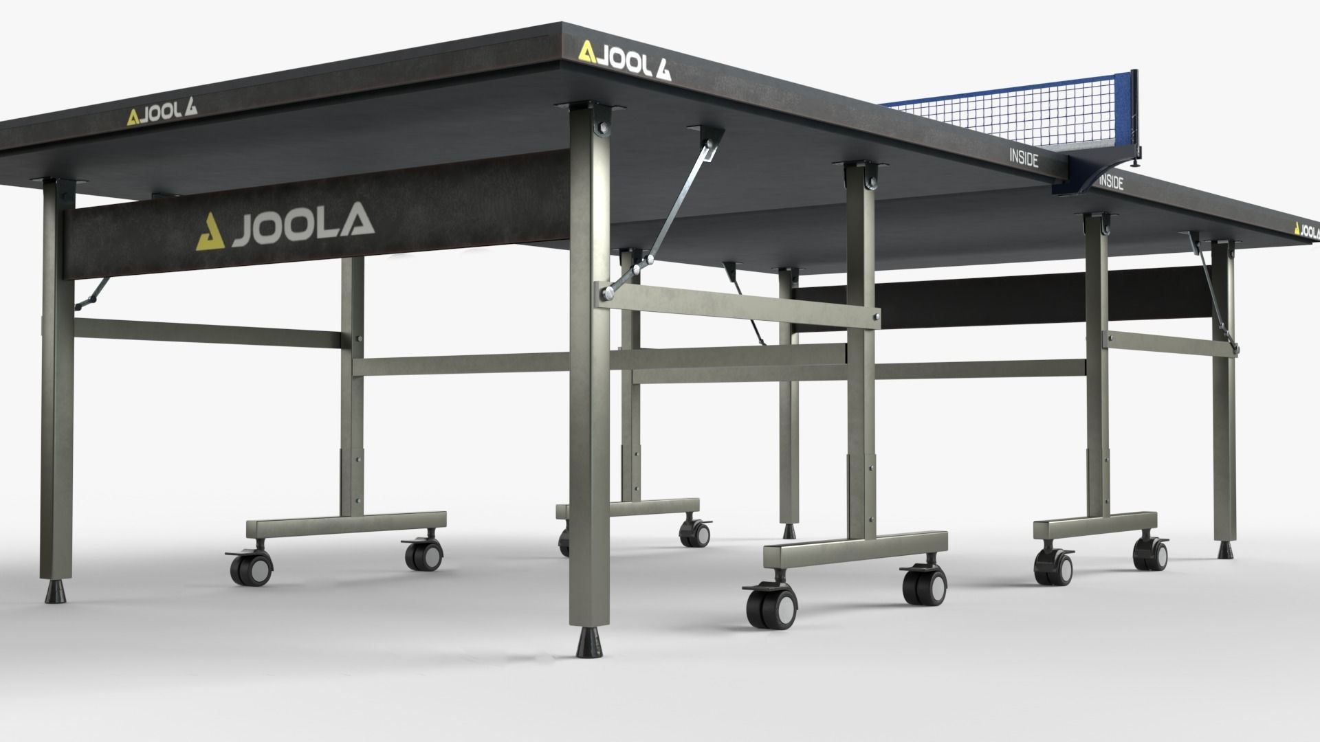 Blue Tennis Table Ping Pong   racket  and ball Low-poly 3D model_3