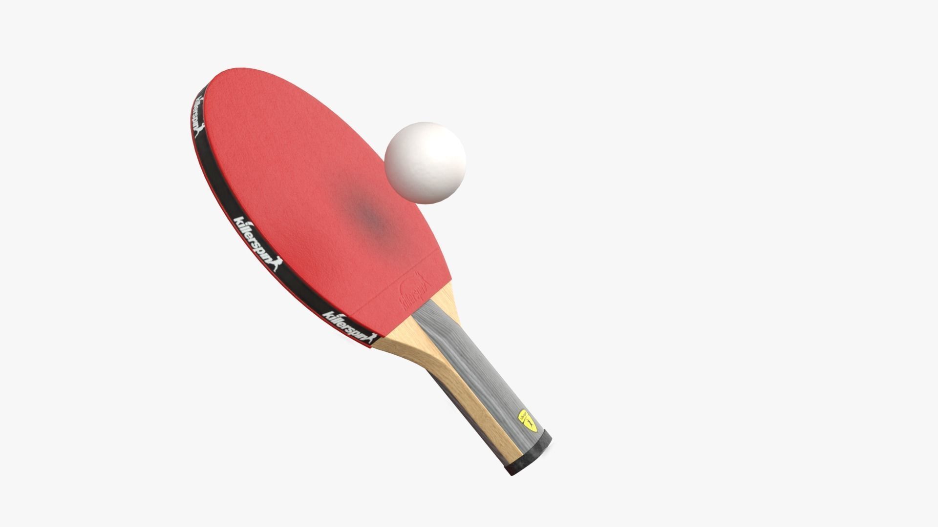 Blue Tennis Table Ping Pong   racket  and ball Low-poly 3D model_7