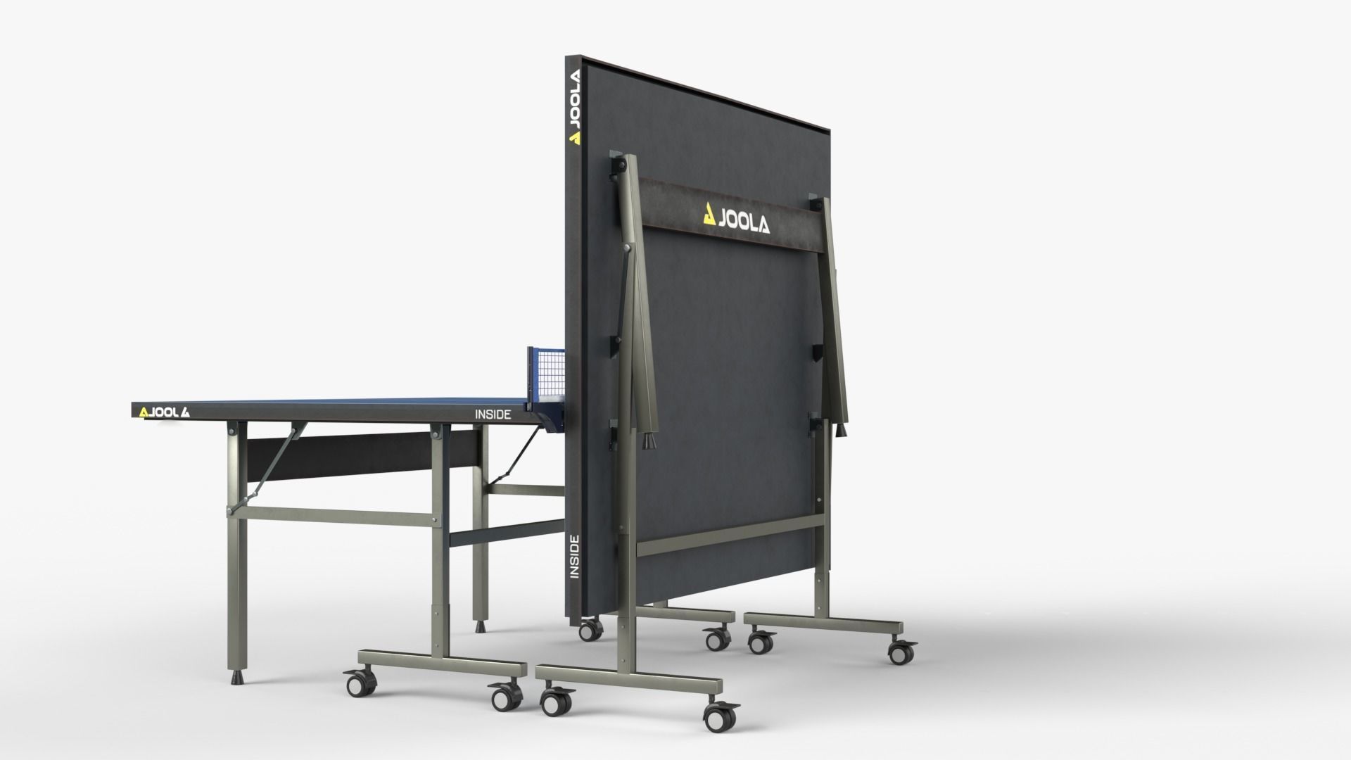 Blue Tennis Table Ping Pong   racket  and ball Low-poly 3D model_4