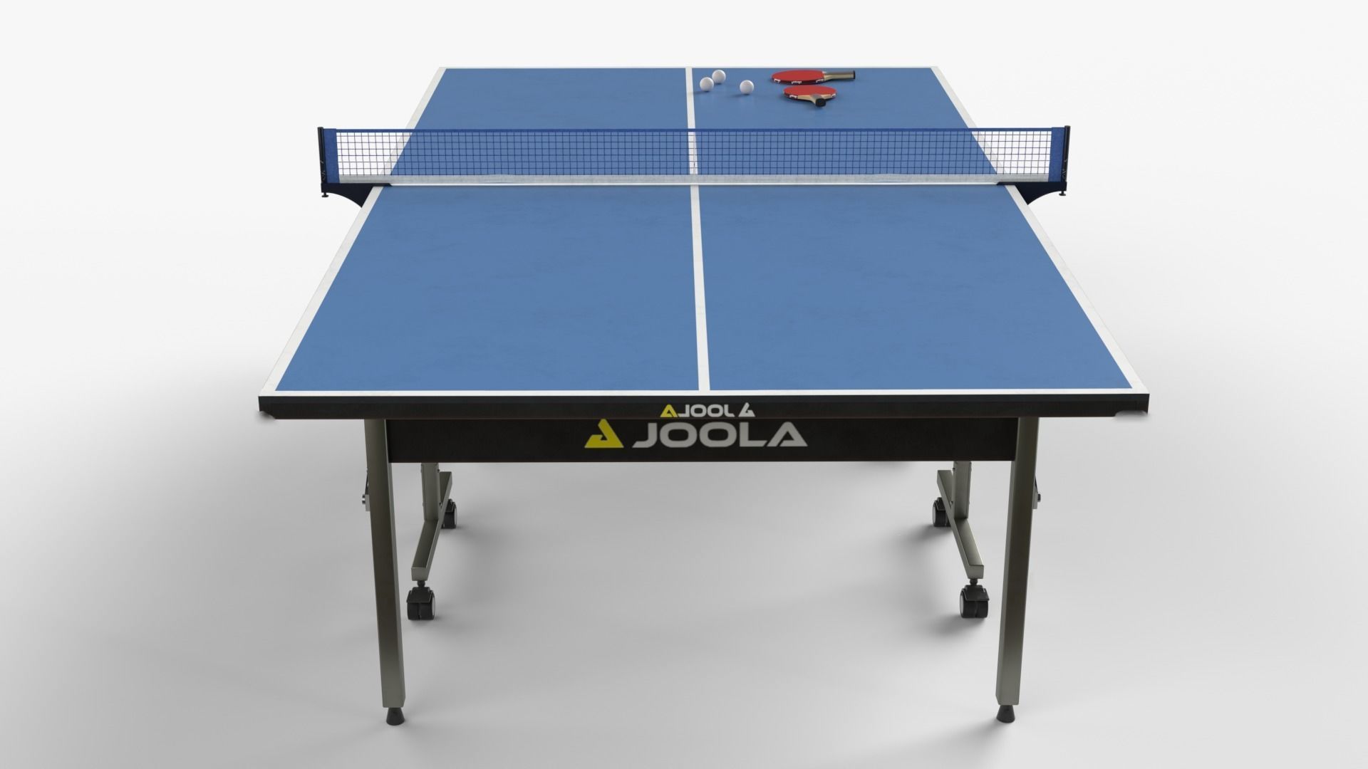 Blue Tennis Table Ping Pong   racket  and ball Low-poly 3D model_5