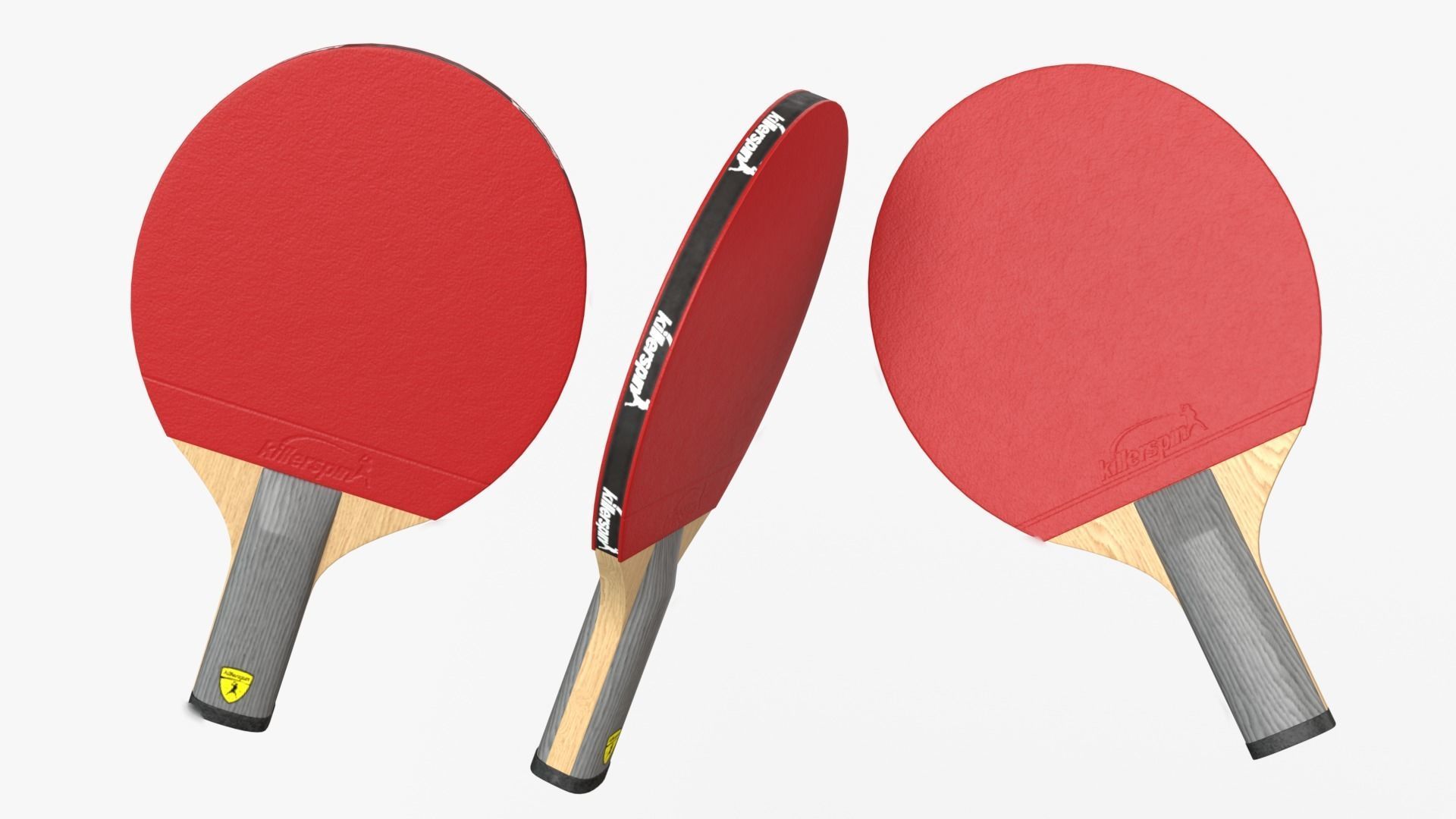 Blue Tennis Table Ping Pong   racket  and ball Low-poly 3D model_6