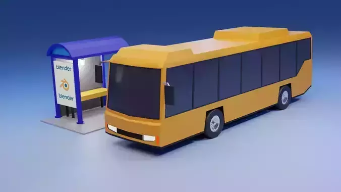 Low Poly Bus - Roblox Low-poly 3D model