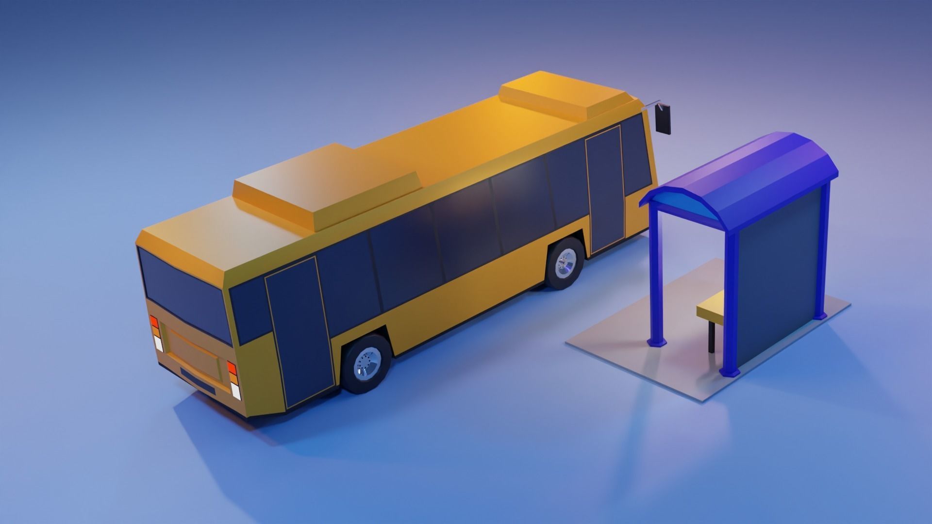 Low Poly Bus - Roblox Low-poly 3D model_5