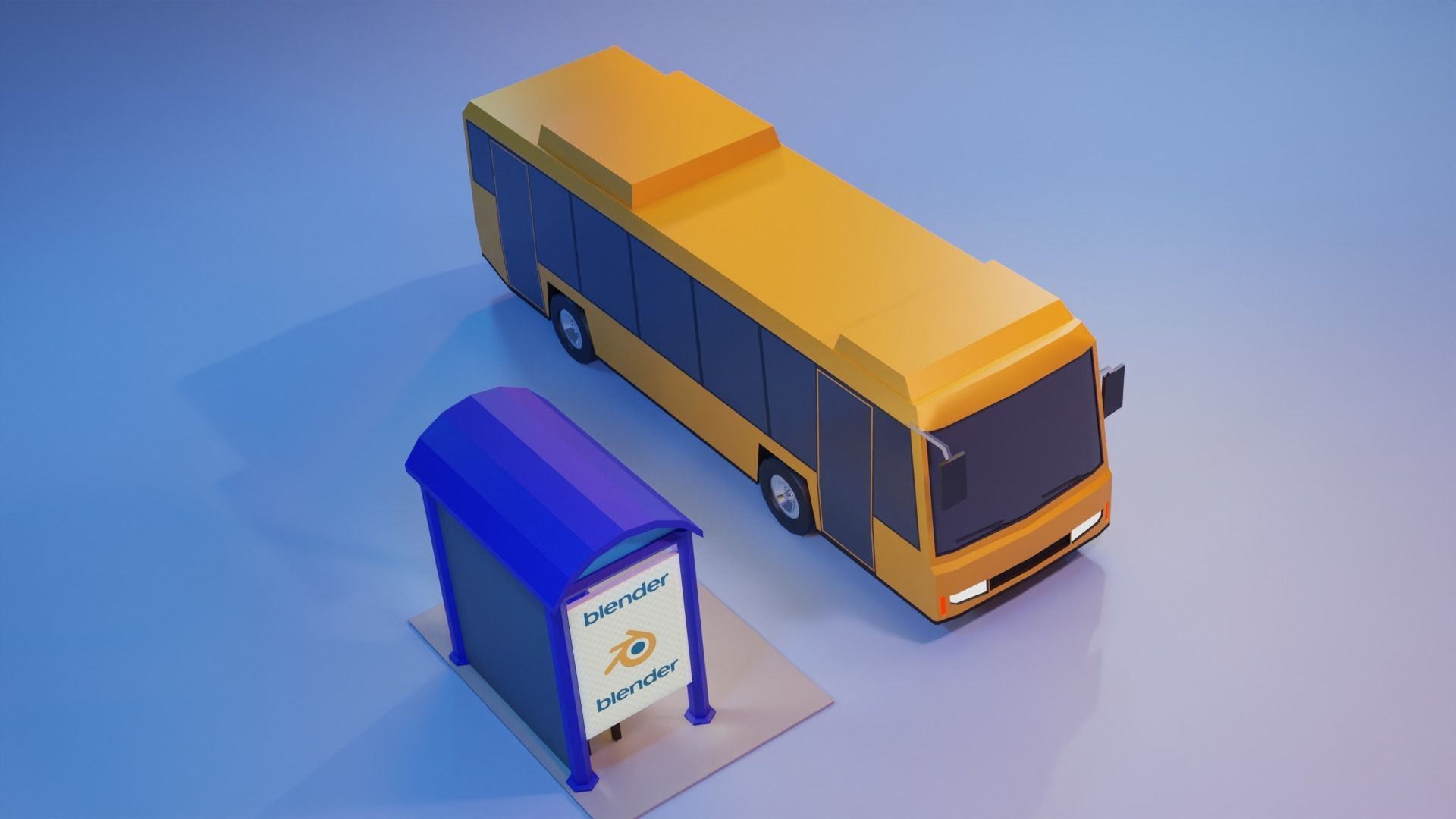 Low Poly Bus - Roblox Low-poly 3D model_1