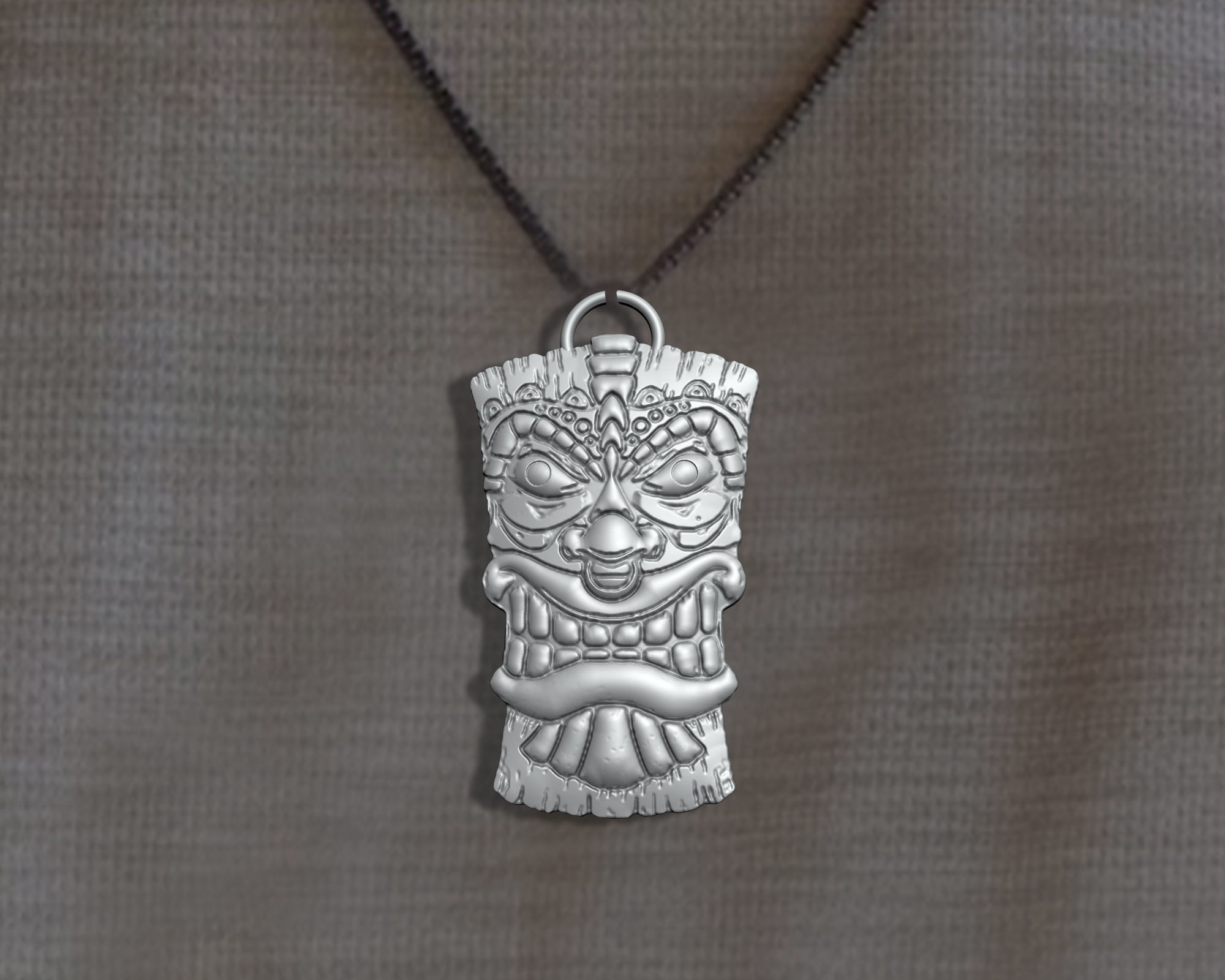 Tiki Mask Pendant 3D print model_10
