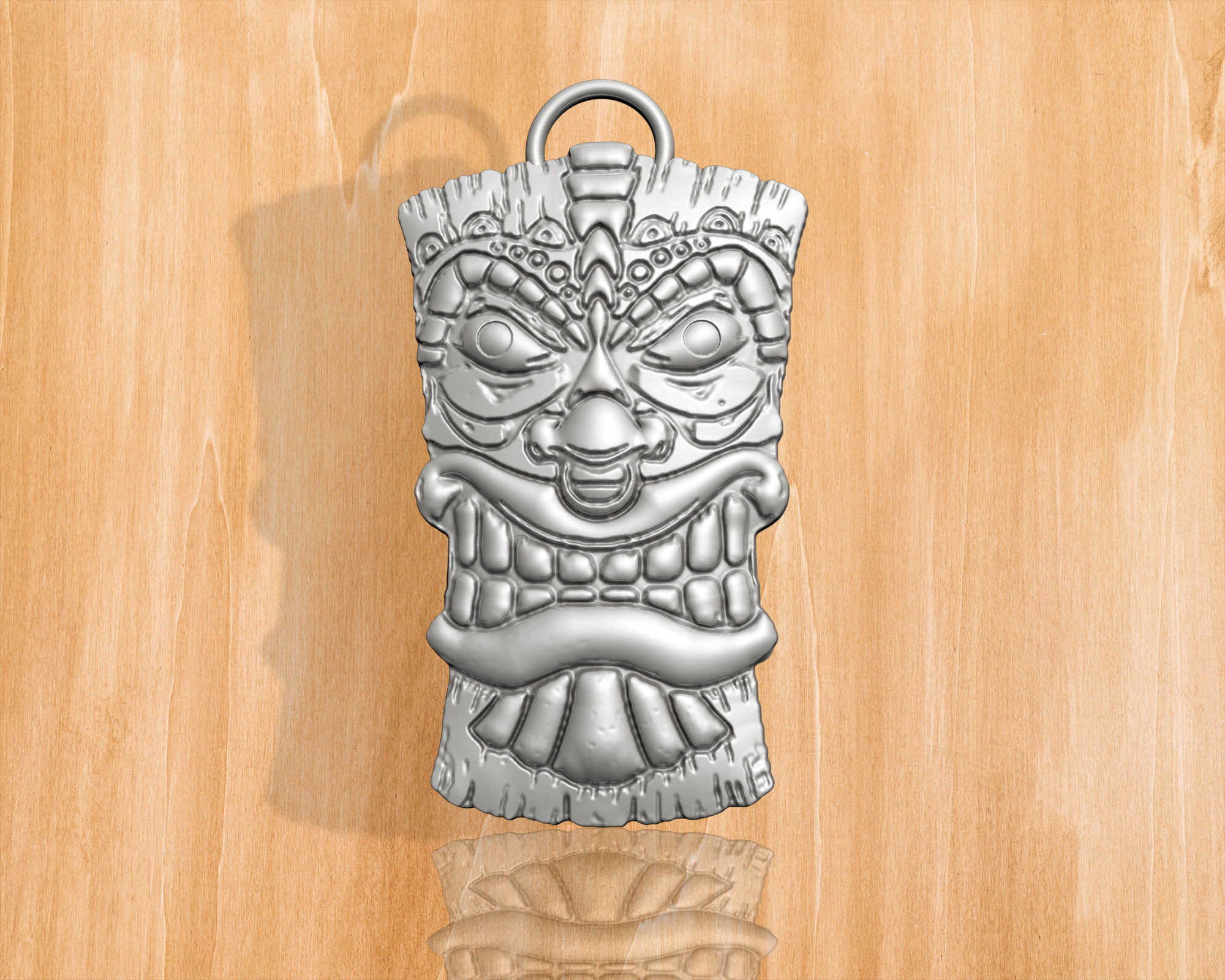 Tiki Mask Pendant 3D print model_9