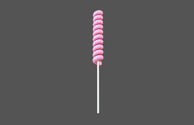 Twist Lollipop v1 003 Low-poly 3D model 3