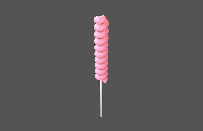 Twist Lollipop v1 003 Low-poly 3D model 4