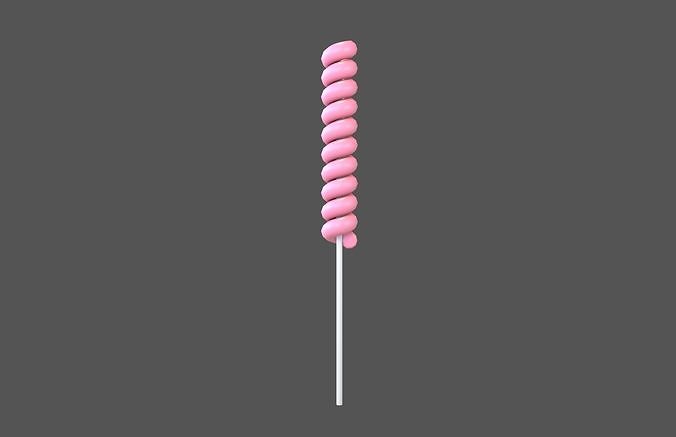 Twist Lollipop v1 003 Low-poly 3D model 2