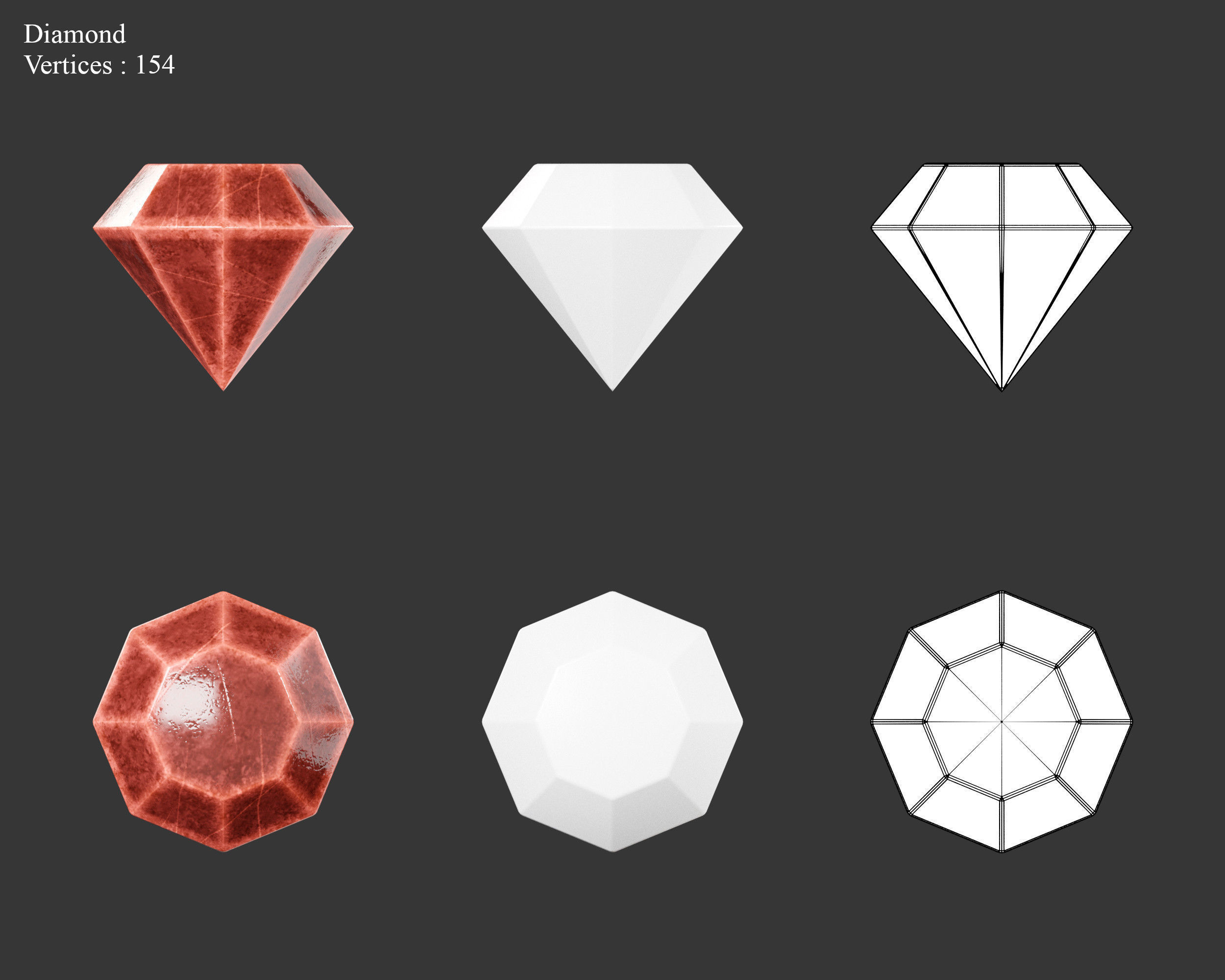 Medieval Treasure Jewels Low-poly 3D model_12