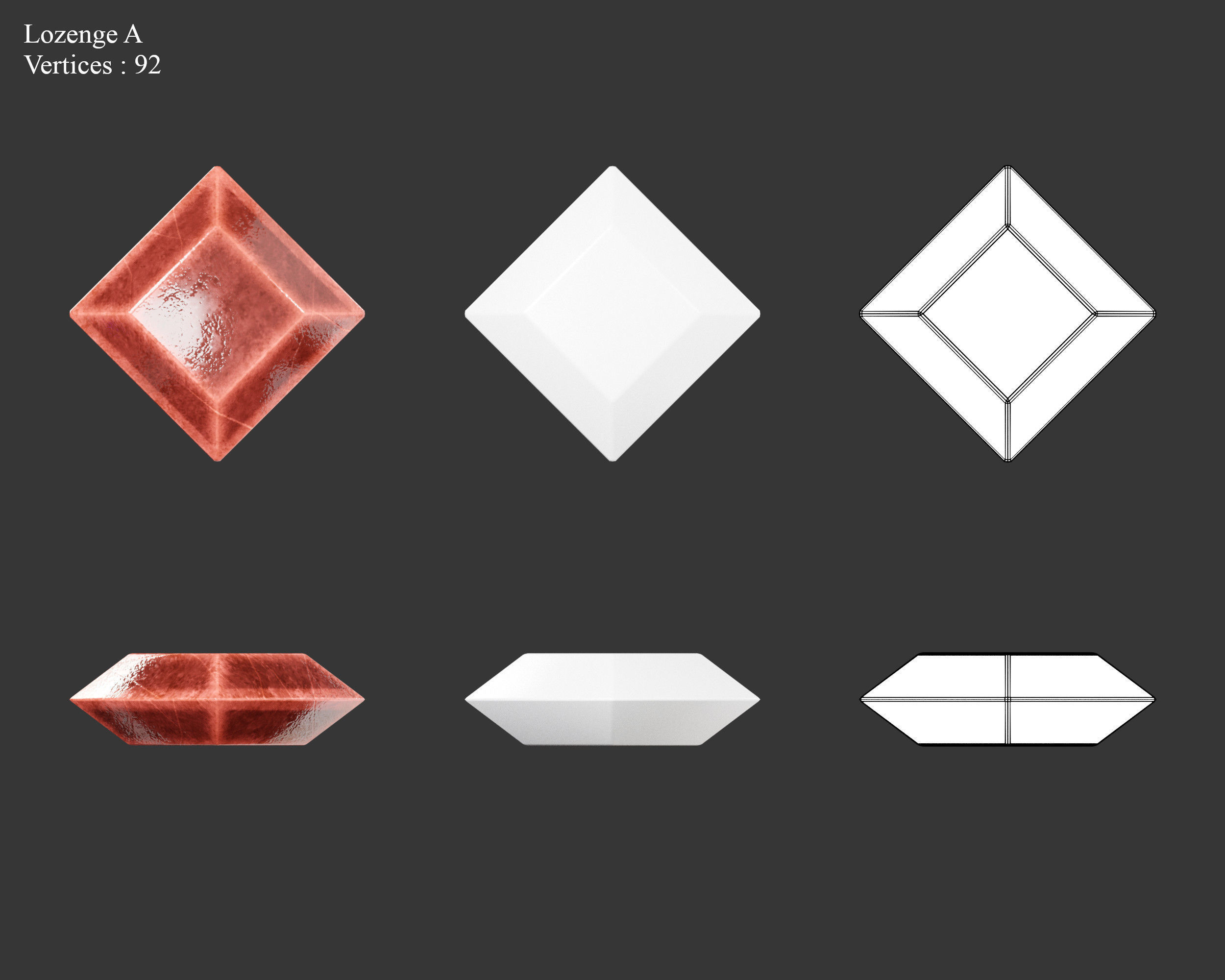 Medieval Treasure Jewels Low-poly 3D model_5