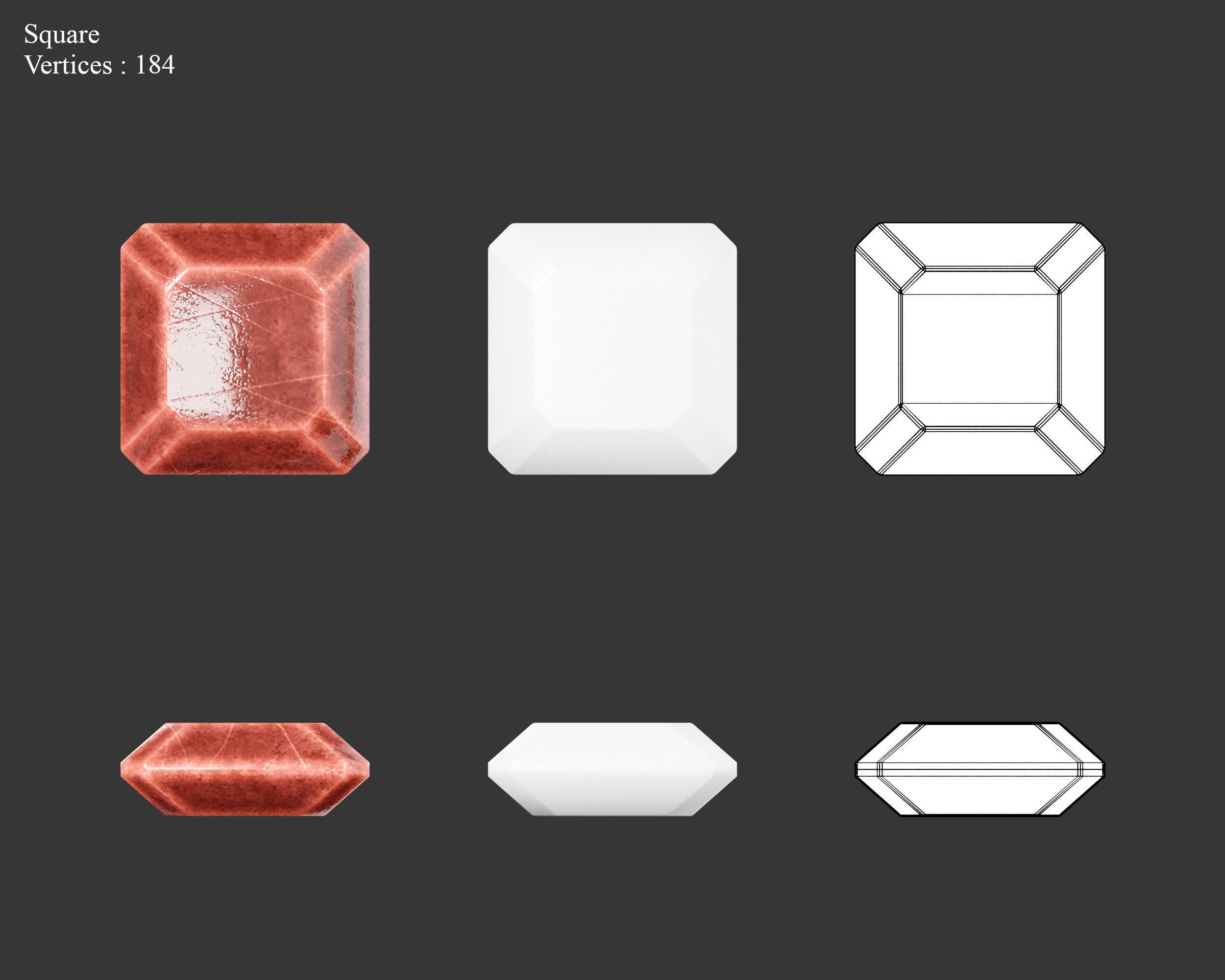 Medieval Treasure Jewels Low-poly 3D model_3