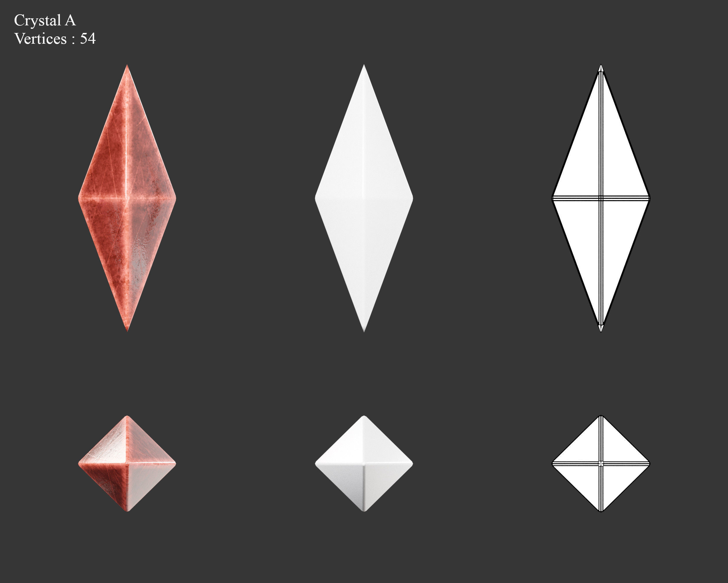 Medieval Treasure Jewels Low-poly 3D model_13