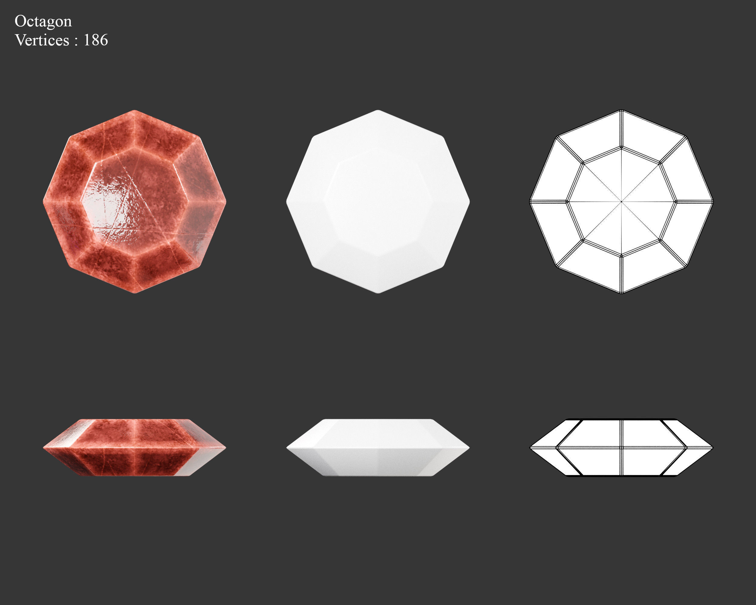 Medieval Treasure Jewels Low-poly 3D model_7