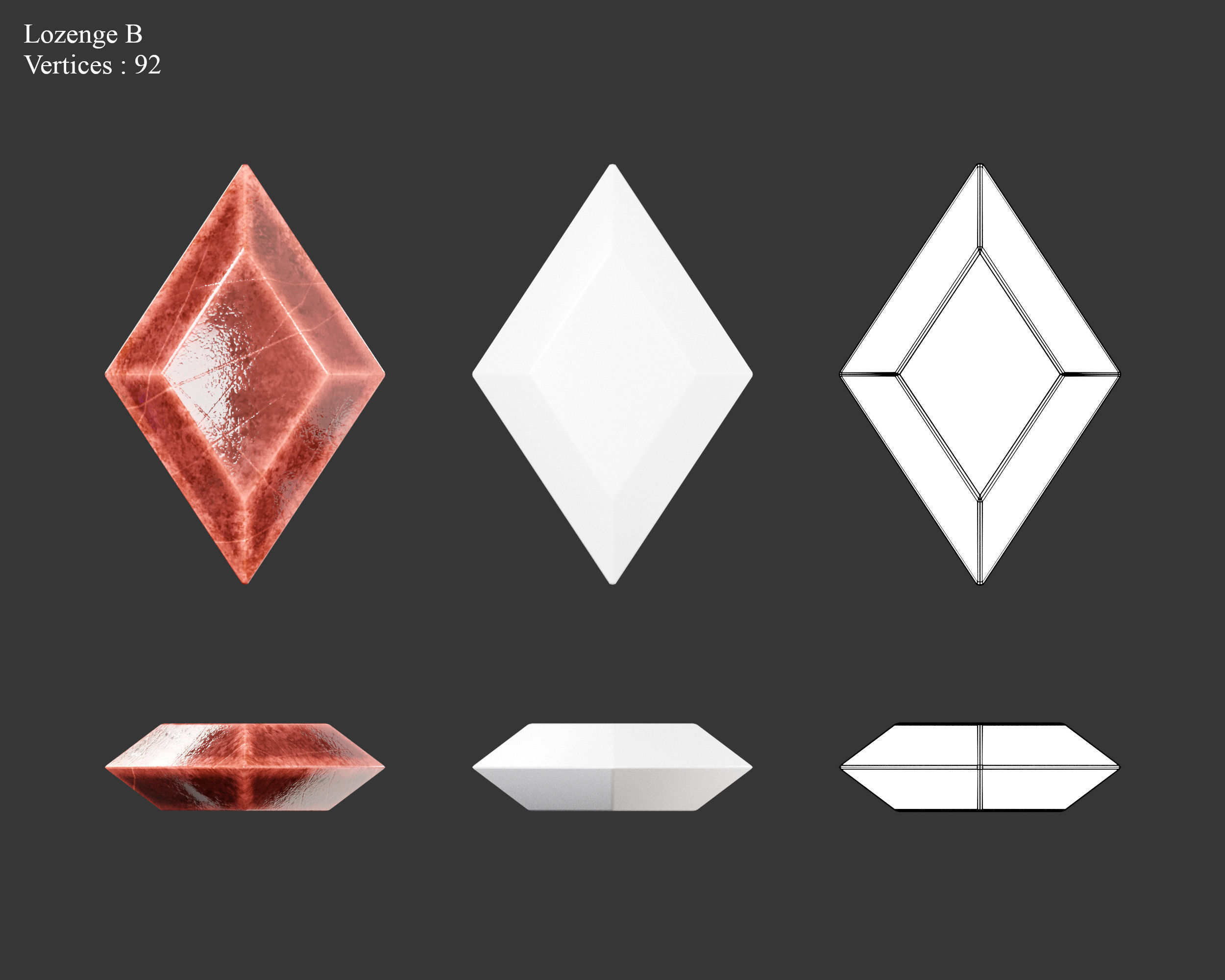 Medieval Treasure Jewels Low-poly 3D model_6