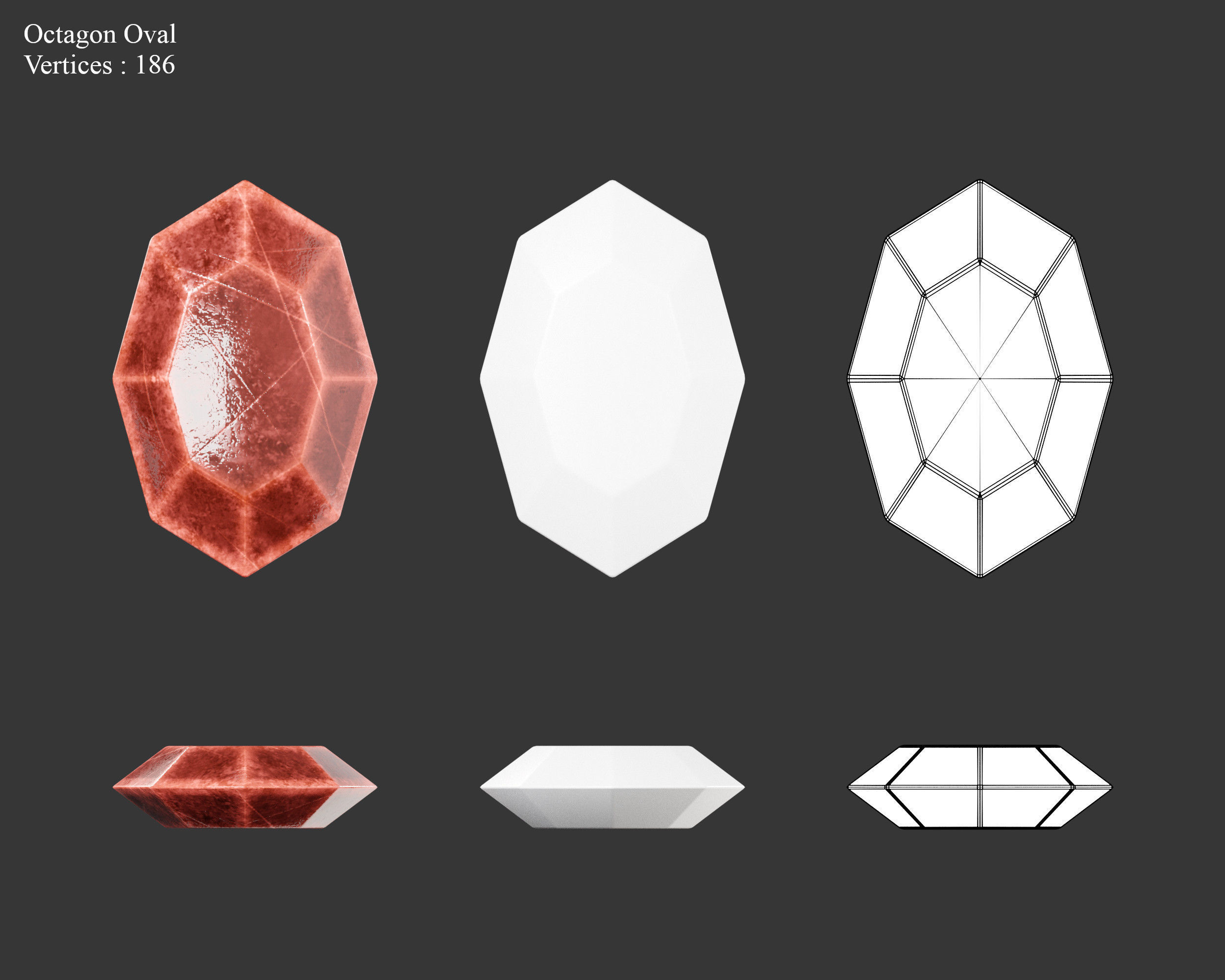 Medieval Treasure Jewels Low-poly 3D model_8